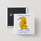 Funny Friendly Squirrel Cartoon Friendship Button (Voorkant /achterkant)