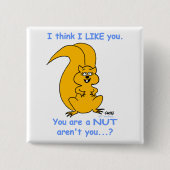 Funny Friendly Squirrel Cartoon Friendship Button (Voorkant)