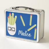 Funny Fries Kinder Name Metal Lunch Box (Achterkant)