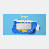 Funny frilly nek lizard surfende cartoon bureaumat (Keyboard & Muis)