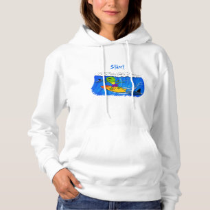 Funny frilly nek lizard surfende cartoon hoodie