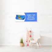 Funny frilly nek lizard surfende cartoon spandoek (Insitu)