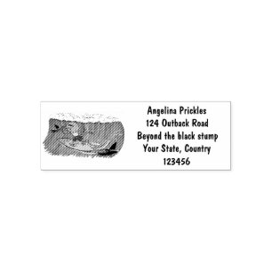 Funny frilly nek lizard surfende cartoon zelfinktende stempel