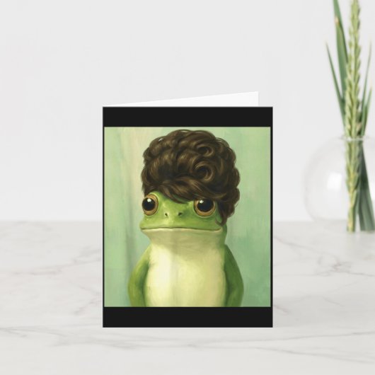 Funny Frog Beehive Bob Haircut Meme  Kaart (Voorkant)