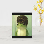 Funny Frog Beehive Bob Haircut Meme  Kaart (Gele Bloem)