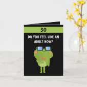 Funny Frog Black Custom Son 30th Birthday Kaart (Gele Bloem)
