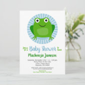 Funny Frog Boys Baby shower Invitation (Debout devant)