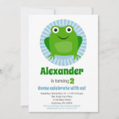 Funny Frog Boys Invitation d'anniversaire (Devant)