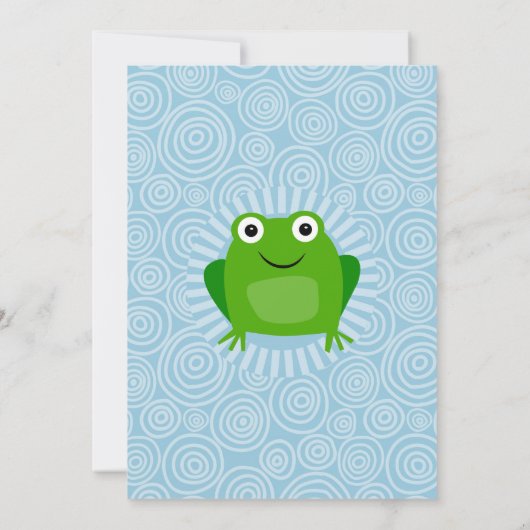 Funny Frog Boys Invitation d'anniversaire (Dos)