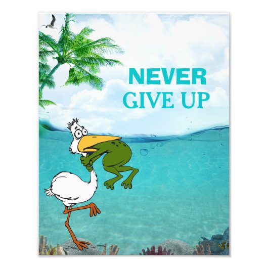 Funny Frog Choc Oiseau Inspirationnel Poster (Devant)