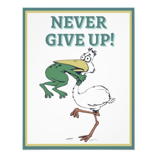 Funny Frog Choking Bird Inspirerend Poster (Voorkant)