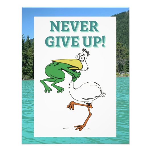 Funny Frog Choking Bird Inspirerend Poster (Voorkant)