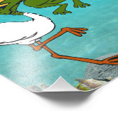 Funny Frog Choking Bird Inspirerend Poster (Hoek)