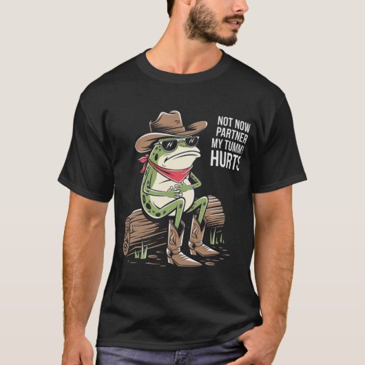 Funny Frog Cowboy Unisex T-shirt (Voorkant)