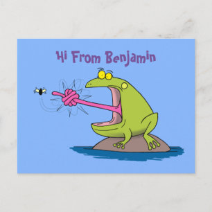 Funny frog en cartoon briefkaart