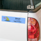 Funny frog en cartoon bumpersticker (Op Truck)