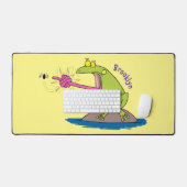 Funny frog en cartoon bureaumat (Keyboard & Muis)