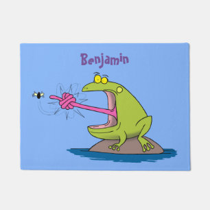 Funny frog en cartoon deurmat