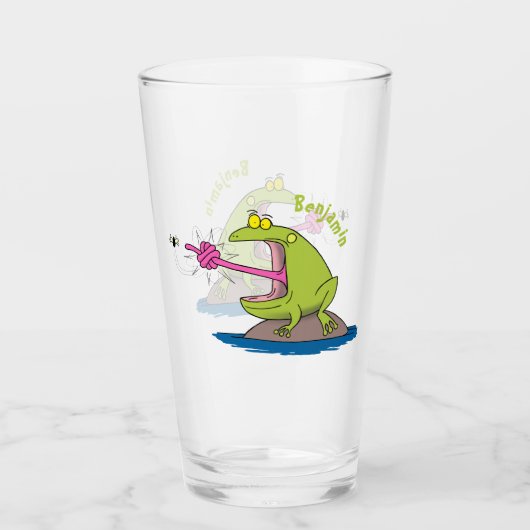 Funny frog en cartoon glas (Voorkant)