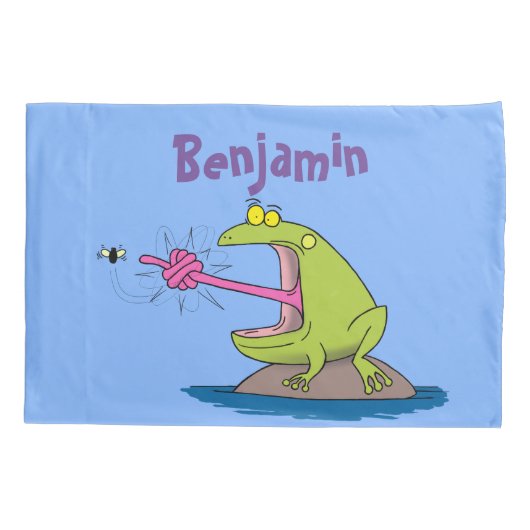 Funny frog en cartoon kussensloop (Achterkant)