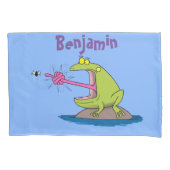 Funny frog en cartoon kussensloop (Voorkant)