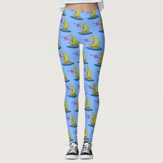 Funny frog en cartoon leggings (Voorkant)