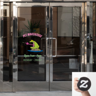 Funny frog en cartoon raamsticker