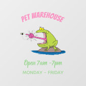 Funny frog en cartoon raamsticker (Vel)