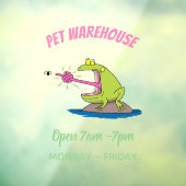 Funny frog en cartoon raamsticker (Vel 3)