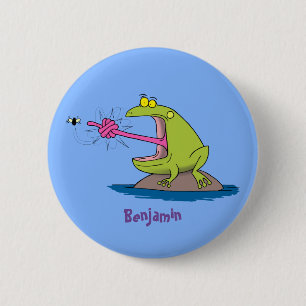 Funny frog en cartoon ronde button 5,7 cm
