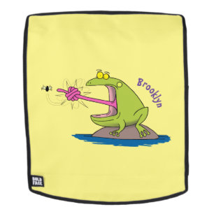 Funny frog en cartoon rugtassen