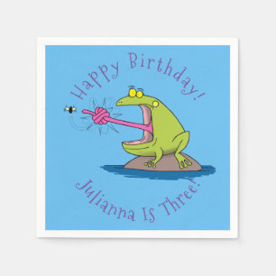 Funny frog en cartoon servet
