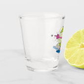 Funny frog en cartoon shot glas (Links)