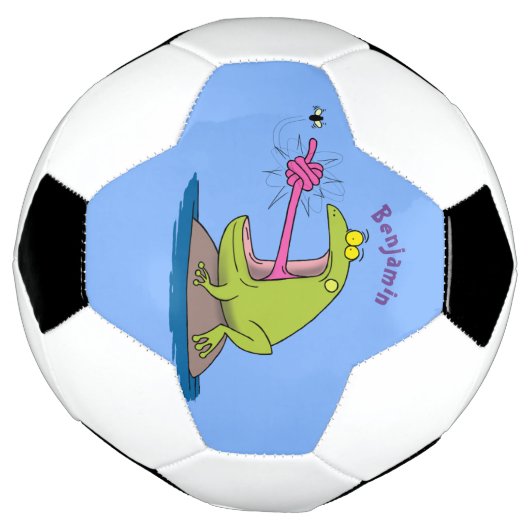 Funny frog en cartoon voetbal (Gedraaid)
