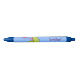 Funny frog en cartoon zwarte inkt pen