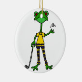Funny Frog Golfing Art Keramisch Ornament (Rechts)