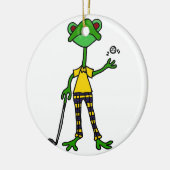 Funny Frog Golfing Art Keramisch Ornament (Links)