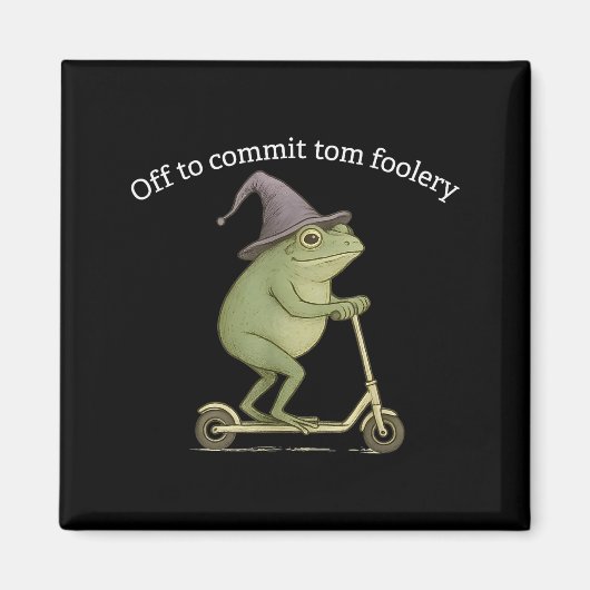 Funny Frog Graphic Saying Off To Commit Tom Fooler Magneet (Voorkant)