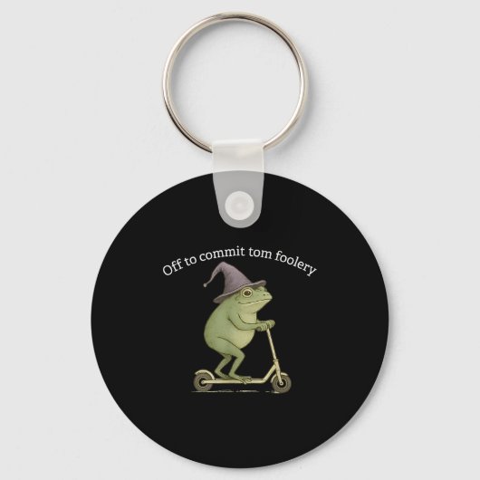 Funny Frog Graphic Saying Off To Commit Tom Fooler Sleutelhanger (Voorkant)