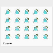Funny Frog in Santa Hat Ronde Sticker (Vel)