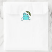 Funny Frog in Santa Hat Ronde Sticker (Tas)
