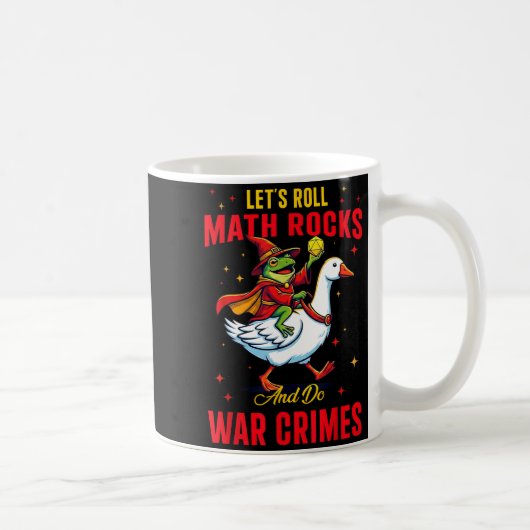 Funny Frog Let's Roll Math Rocks And Do War Crimes Koffiemok (Rechts)