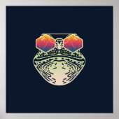 Funny Frog | Met zonnebril wandafdrukken Poster (Voorkant)