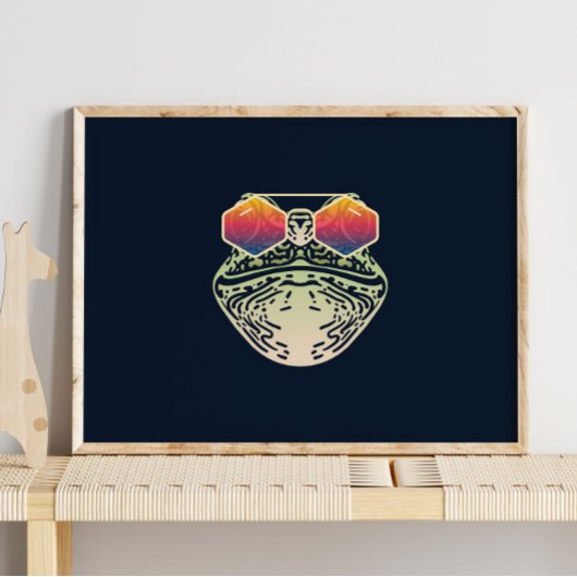 Funny Frog | Met zonnebril wandafdrukken Poster