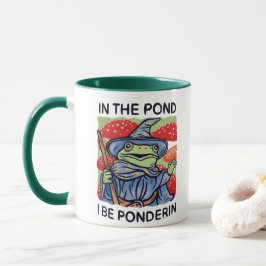 Funny Frog Mug – In the Pond Be Ponderin Mok