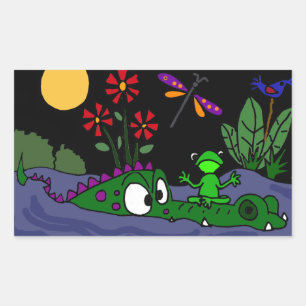 Funny Frog op Alligator Neus Stickers