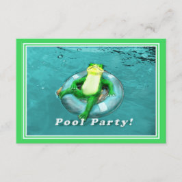 Funny Frog Pool Party Kaart