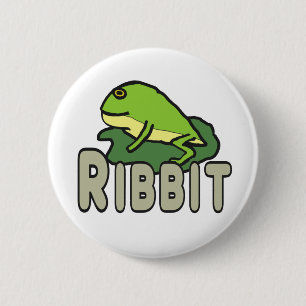 Funny Frog Ribbit Ronde Button 5,7 Cm