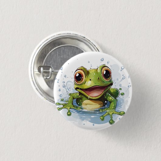 Funny frog ronde button 3,2 cm (Voorkant /achterkant)