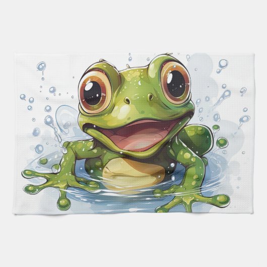 Funny frog theedoek (Horizontaal)